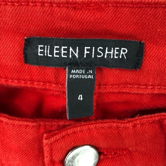 Eileen Fisher Ankle Zip Slim Leg Pants Stretch Organic Cotton Blend Lava Red 4 - Picture 6 of 11
